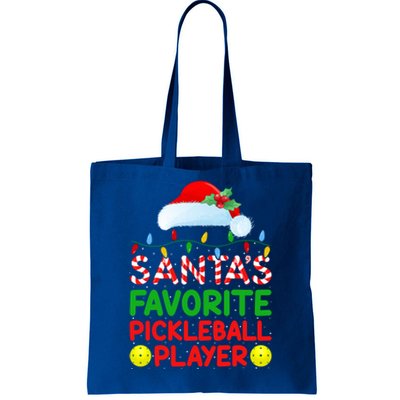 Xmas Lighting SantaS Favorite Pickleball Player Christmas Gift Tote Bag