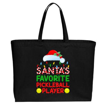 Xmas Lighting SantaS Favorite Pickleball Player Christmas Gift Cotton Canvas Jumbo Tote