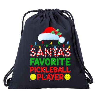 Xmas Lighting SantaS Favorite Pickleball Player Christmas Gift Drawstring Bag