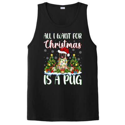 Xmas Lighting Santa All I Want For Christmas Is A Pug Meaningful Gift PosiCharge Competitor Tank