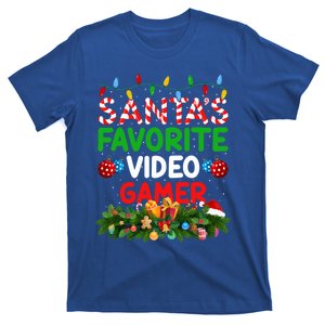 Xmas Lighting SantaS Favorite Video Gamer Christmas Gift T-Shirt