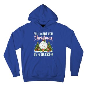 Xmas Lighting Santa All I Want For Christmas Is A Hockey Gift Hoodie