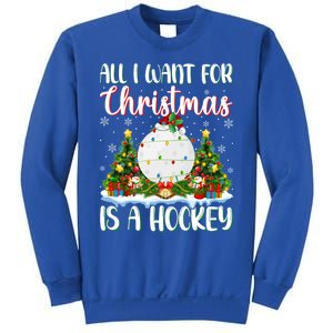 Xmas Lighting Santa All I Want For Christmas Is A Hockey Gift Sweatshirt