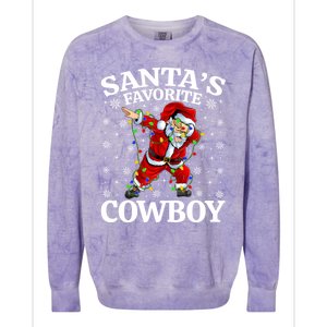 Xmas Lighting SantaS Favorites Cow Christmas Gift Colorblast Crewneck Sweatshirt