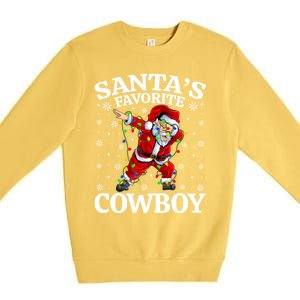 Xmas Lighting SantaS Favorites Cow Christmas Gift Premium Crewneck Sweatshirt