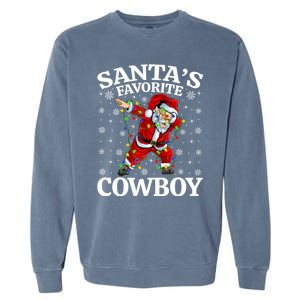 Xmas Lighting SantaS Favorites Cow Christmas Gift Garment-Dyed Sweatshirt