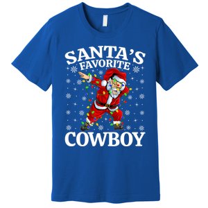 Xmas Lighting SantaS Favorites Cow Christmas Gift Premium T-Shirt