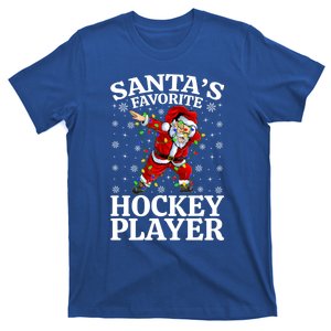 Xmas Lighting SantaS Favorites Hockey Player Christmas Gift T-Shirt