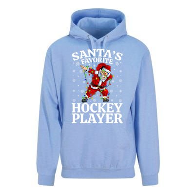 Xmas Lighting SantaS Favorites Hockey Player Christmas Gift Unisex Surf Hoodie