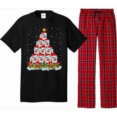 Xmas Lights Santa American Bulldog Christmas Tree Great Gift Pajama Set