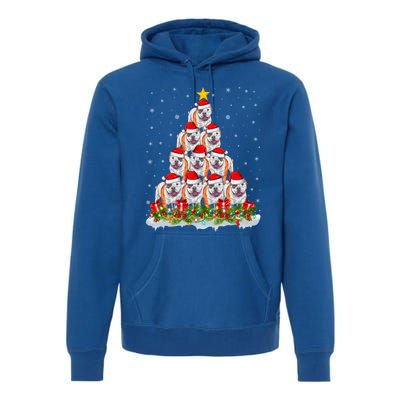 Xmas Lights Santa American Bulldog Christmas Tree Great Gift Premium Hoodie