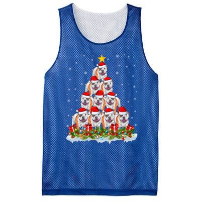 Xmas Lights Santa American Bulldog Christmas Tree Great Gift Mesh Reversible Basketball Jersey Tank