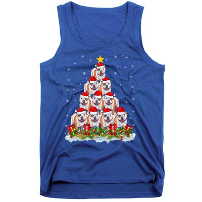 Xmas Lights Santa American Bulldog Christmas Tree Great Gift Tank Top