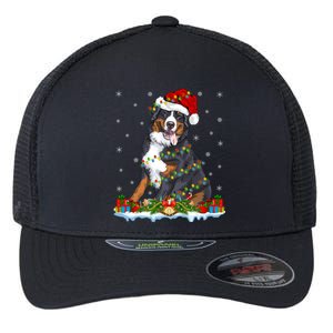 Xmas Lighting Santa Bernese Mountain Dog Christmas Gift Flexfit Unipanel Trucker Cap