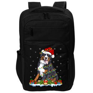 Xmas Lighting Santa Bernese Mountain Dog Christmas Gift Impact Tech Backpack