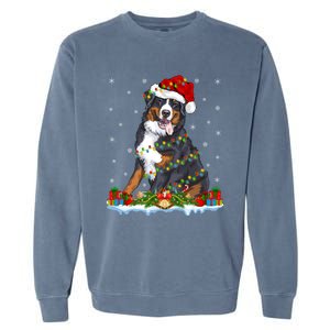 Xmas Lighting Santa Bernese Mountain Dog Christmas Gift Garment-Dyed Sweatshirt