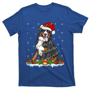 Xmas Lighting Santa Bernese Mountain Dog Christmas Gift T-Shirt