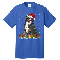 Xmas Lighting Santa Bernese Mountain Dog Christmas Gift Tall T-Shirt