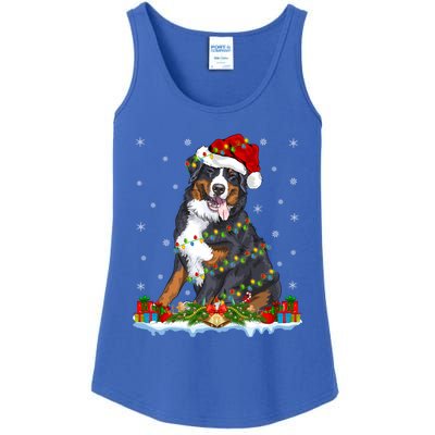 Xmas Lighting Santa Bernese Mountain Dog Christmas Gift Ladies Essential Tank