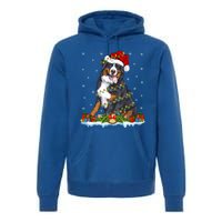 Xmas Lighting Santa Bernese Mountain Dog Christmas Gift Premium Hoodie