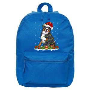 Xmas Lighting Santa Bernese Mountain Dog Christmas Gift 16 in Basic Backpack