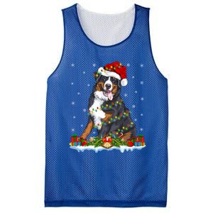 Xmas Lighting Santa Bernese Mountain Dog Christmas Gift Mesh Reversible Basketball Jersey Tank