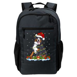 Xmas Lighting Santa Bernese Mountain Dog Christmas Gift Daily Commute Backpack