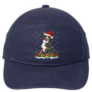 Xmas Lighting Santa Bernese Mountain Dog Christmas Gift 7-Panel Snapback Hat