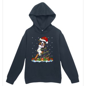 Xmas Lighting Santa Bernese Mountain Dog Christmas Gift Urban Pullover Hoodie