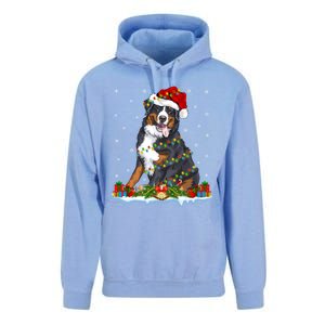 Xmas Lighting Santa Bernese Mountain Dog Christmas Gift Unisex Surf Hoodie