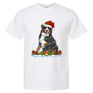 Xmas Lighting Santa Bernese Mountain Dog Christmas Gift Garment-Dyed Heavyweight T-Shirt