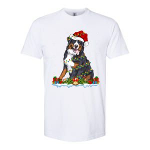 Xmas Lighting Santa Bernese Mountain Dog Christmas Gift Softstyle CVC T-Shirt