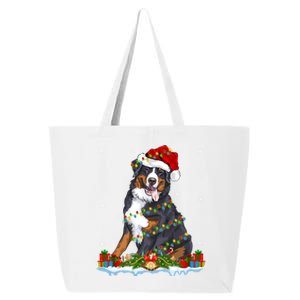 Xmas Lighting Santa Bernese Mountain Dog Christmas Gift 25L Jumbo Tote