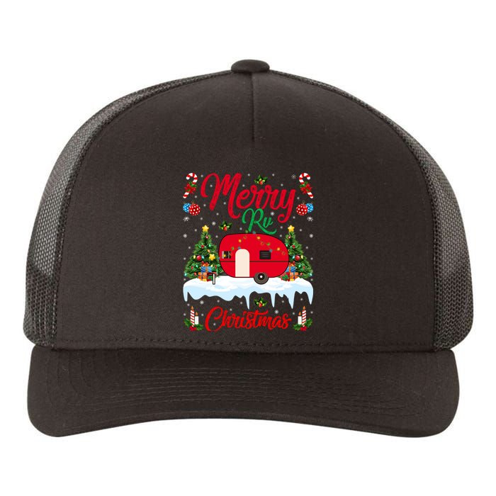 Xmas Lighting Santa Camping Merry RV Christmas Gift Yupoong Adult 5-Panel Trucker Hat