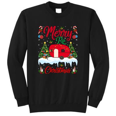 Xmas Lighting Santa Camping Merry RV Christmas Gift Sweatshirt