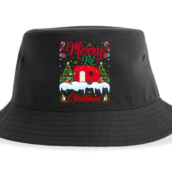 Xmas Lighting Santa Camping Merry RV Christmas Gift Sustainable Bucket Hat