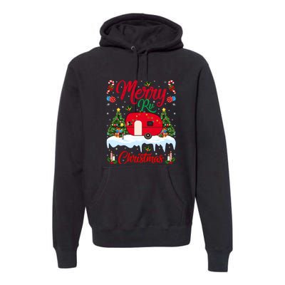 Xmas Lighting Santa Camping Merry RV Christmas Gift Premium Hoodie