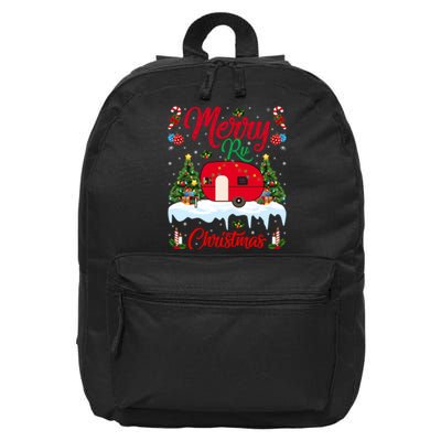 Xmas Lighting Santa Camping Merry RV Christmas Gift 16 in Basic Backpack