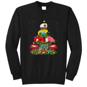 Xmas Lighting Santa Camping RV Christmas Tree Gift Sweatshirt