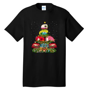 Xmas Lighting Santa Camping RV Christmas Tree Gift Tall T-Shirt