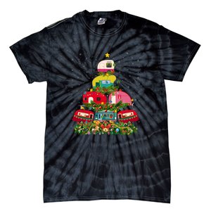 Xmas Lighting Santa Camping RV Christmas Tree Gift Tie-Dye T-Shirt