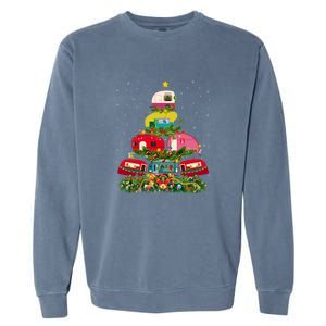 Xmas Lighting Santa Camping RV Christmas Tree Gift Garment-Dyed Sweatshirt