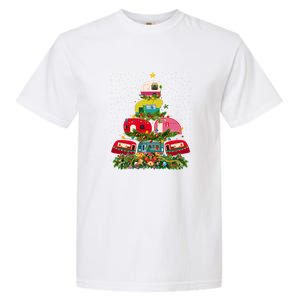 Xmas Lighting Santa Camping RV Christmas Tree Gift Garment-Dyed Heavyweight T-Shirt