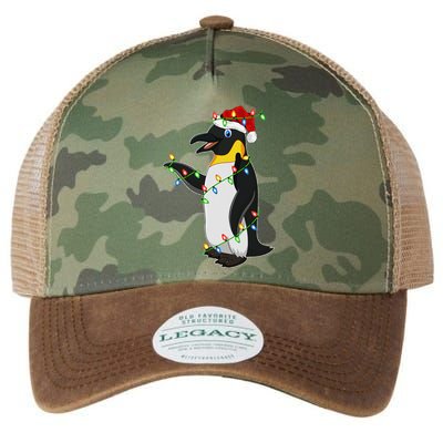 Xmas Lights Santa Hat Emperor Penguin Christmas Legacy Tie Dye Trucker Hat