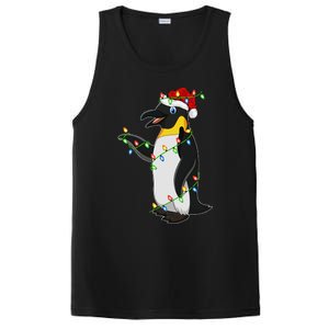 Xmas Lights Santa Hat Emperor Penguin Christmas PosiCharge Competitor Tank