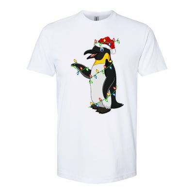 Xmas Lights Santa Hat Emperor Penguin Christmas Softstyle CVC T-Shirt