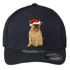 Xmas Lights Santa Hat Brussels Griffon Dog Christmas Flexfit Unipanel Trucker Cap