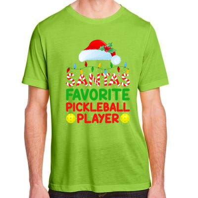 Xmas Lighting SantaS Favorite Pickleball Player Christmas Gift Adult ChromaSoft Performance T-Shirt