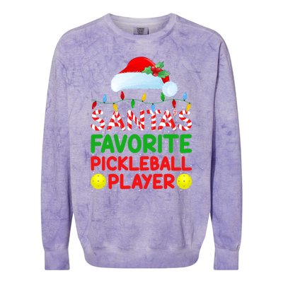 Xmas Lighting SantaS Favorite Pickleball Player Christmas Gift Colorblast Crewneck Sweatshirt