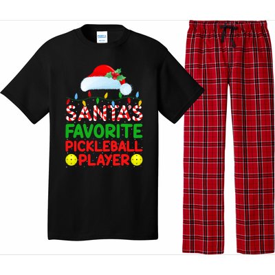 Xmas Lighting SantaS Favorite Pickleball Player Christmas Gift Pajama Set